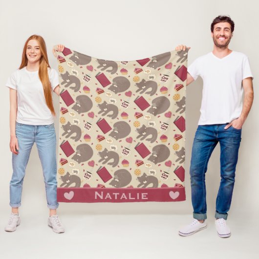 Personalised Cozy Cat Lovers Collage Fleece Deken (In situ)