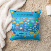 Personalised cushion - fish design - present idea kussen (Deken)