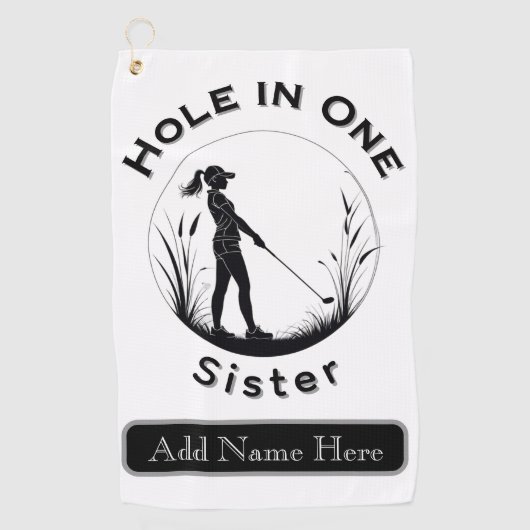 Personalised Custom Golf Hole in 1 Golfhanddoek (Voorkant)