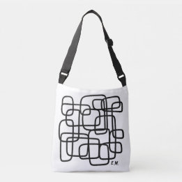 Personalised Custom Name Abstract Line Art Crossbody Tas
