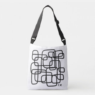 Personalised Custom Name Abstract Line Art Crossbody Tas