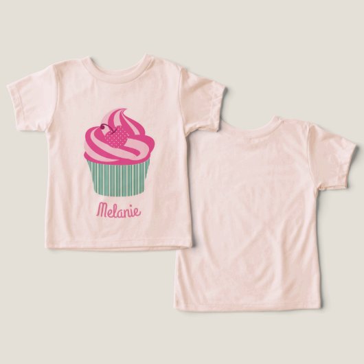 Personalised Cute Pink Cupcake  (Design Recto & Verso)
