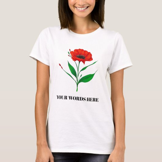 Personalised flower in bloom T-Shirt (Devant)