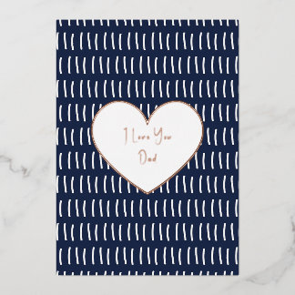 Personalised Foil Text Father's Day Card. Folie Feestdagenkaart