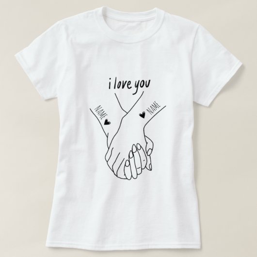 Personalised  for couples on the day of love t-shirt (Design voorkant)
