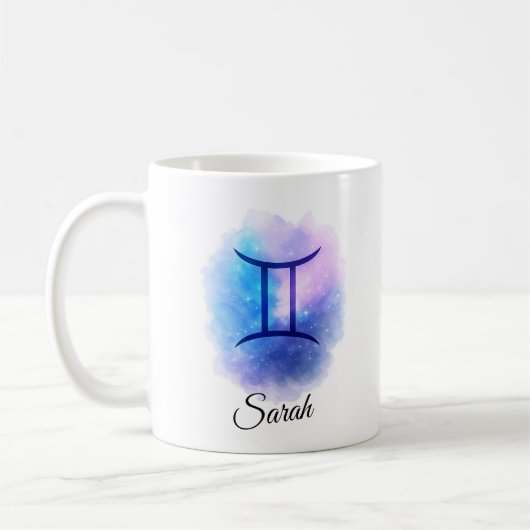 Personalised Gemini Mug Gift for Birthday, Star  (Gauche)