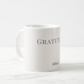 Personalised Gratitude – Minimal Typography Design Koffiemok (Voorkant links)