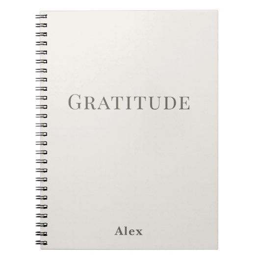 Personalised Gratitude – Minimal Typography Notitieboek (Voorkant)