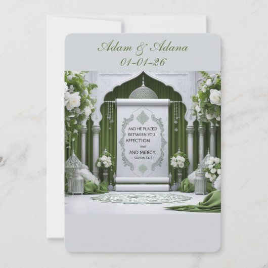 Personalised Islamic Wedding Invitation (Devant)