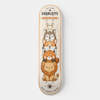 Personalised Kids Anime Cute Animals Skateboard