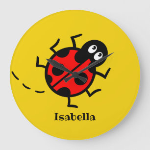 Personalised Ladybird Pattern Wall Clock Grote Klok