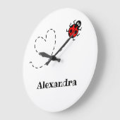 Personalised Ladybird Pattern Wall Clock Grote Klok (Hoek)