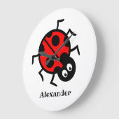 Personalised Ladybird Pattern Wall Clock Grote Klok (Hoek)
