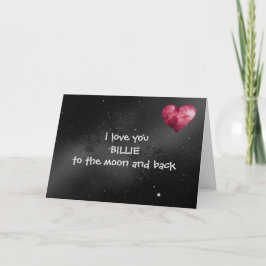 Personalised Love You to the Moon - folded card Bedankkaart