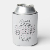 Personalised Married Calendar Date Ceramic  Blikjeskoeler (Blikje Voorkant)