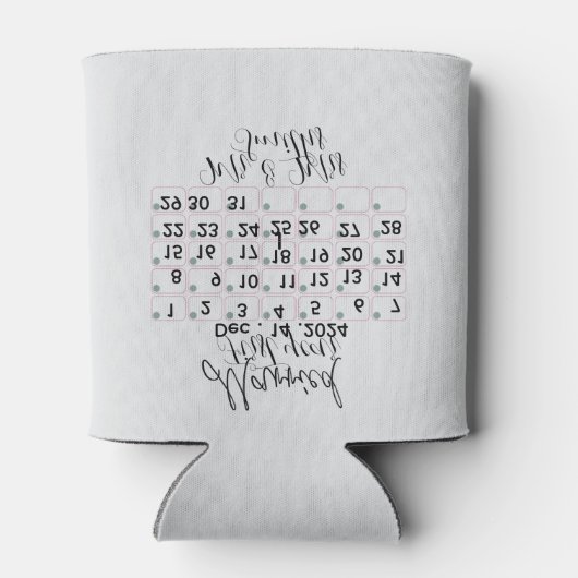 Personalised Married Calendar Date Ceramic  Blikjeskoeler (Achterkant)
