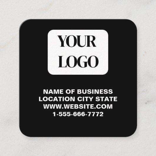 PERSONALISED Modern Black and QR CodeBusiness Card Vierkante Visitekaartje (Voorkant)