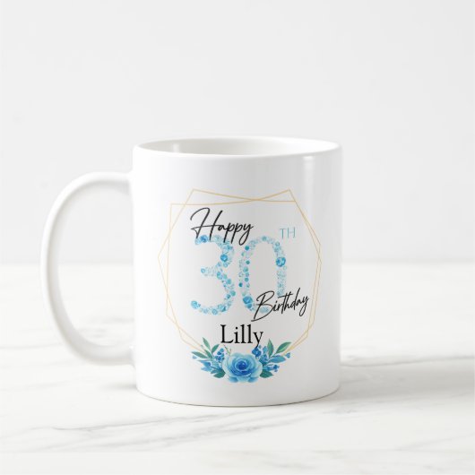 Personalised Mug Birthday Gift for Her With name  (Gauche)