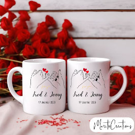 Personalised mug to celebrate Valentine's Day. Koffiemok