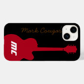 personalised name and initials red rock guitar Case-Mate iPhone case (Achterkant (horizontaal))