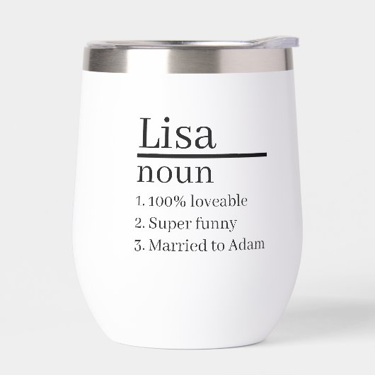 Personalised Name Definition mug Travel Cup  (Gauche)