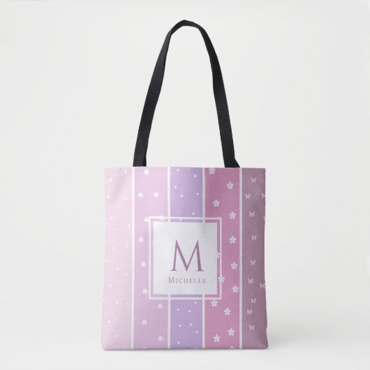 Personalised Name Pink bling cute tote bags (Devant)