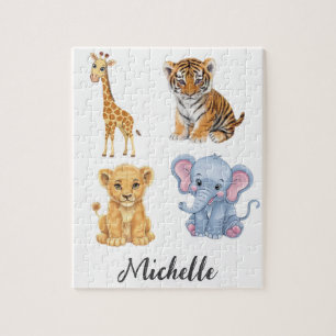 Personalised Name Safari Oerwoud Animals Kinder Legpuzzel