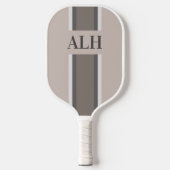 Personalised Neutral Stripe Custom Initials Modern Pickleball Paddle (Voorkant)