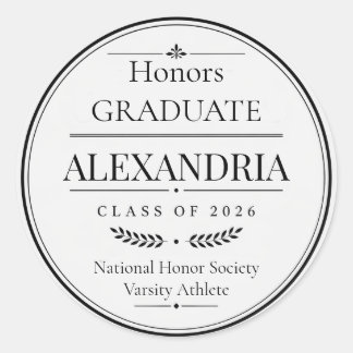 Personalised Newspaper Graduation 2026 Ronde Sticker