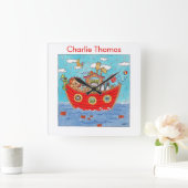 Personalised Noah's Ark  Vierkante Klok (Huis)