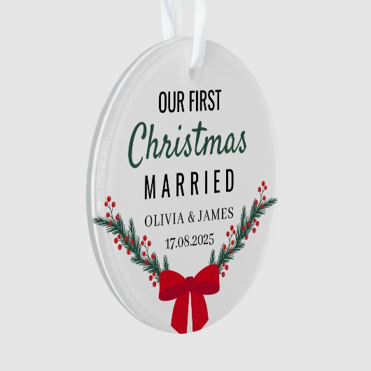 Personalised Our First Christmas Acrylic Ornament (voorkant)