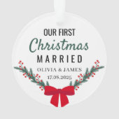 Personalised Our First Christmas Acrylic Ornament (achterkant)