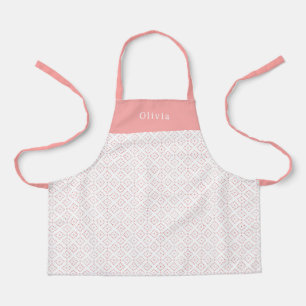 Personalised Pink Dot Shapes Apron. Schort