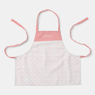 Personalised Pink Dot Shapes Apron. Schort