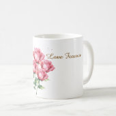 Personalised  Pink Rose Floral Classic Mug  (Devant droit)