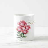 Personalised  Pink Rose Floral Classic Mug  (Centre)