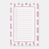 Personalised Pink Shapes Note List. (Voorkant)