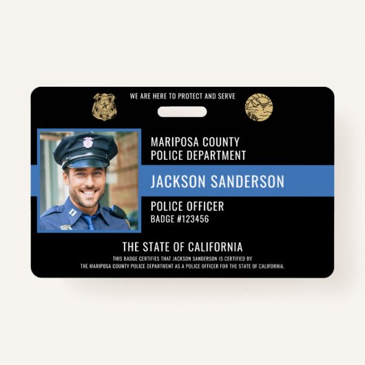Personalised Police Law Enforcement Medewerker ID Badge (Voorkant)