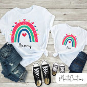 Personalised rainbow t-shirt with the phrase mommy