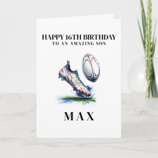 Personalised Rugby Birthday Card Bedankkaart