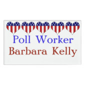 Personalised Stemmen Poll Worker Naambadge (Voorkant)