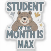 Personalised Student of the Month is... Sticker (Devant)