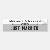 Personalised Stylsh Just Married Bumpersticker (Voorkant)