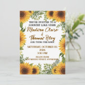 Personalised Sunflower Wedding Invitation | Rustic Kaart (Staand voorkant)