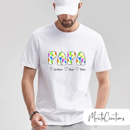 personalised t-shirt for dad with retro lettering