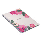 PERSONALISED TEXT: Pink Flowers | Notebook Journal (Côté Droit)