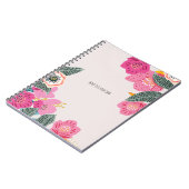 PERSONALISED TEXT: Pink Flowers | Notebook Journal (Côté gauche)