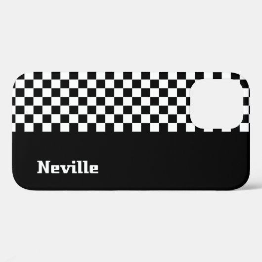 Personalised Two-Tone Checkerboard Case-Mate iPhone Case (Achterkant (horizontaal))