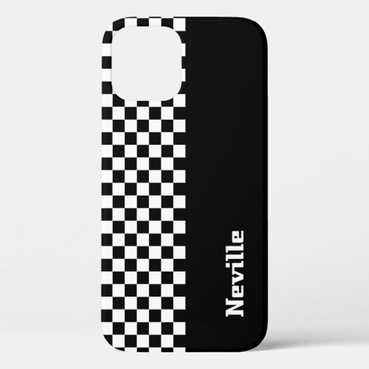 Personalised Two-Tone Checkerboard Case-Mate iPhone Case (Achterkant)