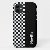 Personalised Two-Tone Checkerboard Case-Mate iPhone Case (Achterkant)